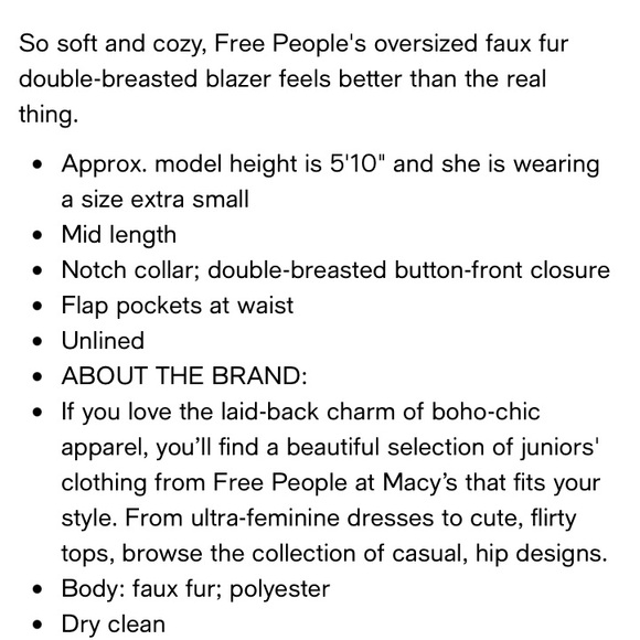 New: Free People x Revolve Kate Faux Fur Oversized Coat. Size Small - Picture 5 of 14